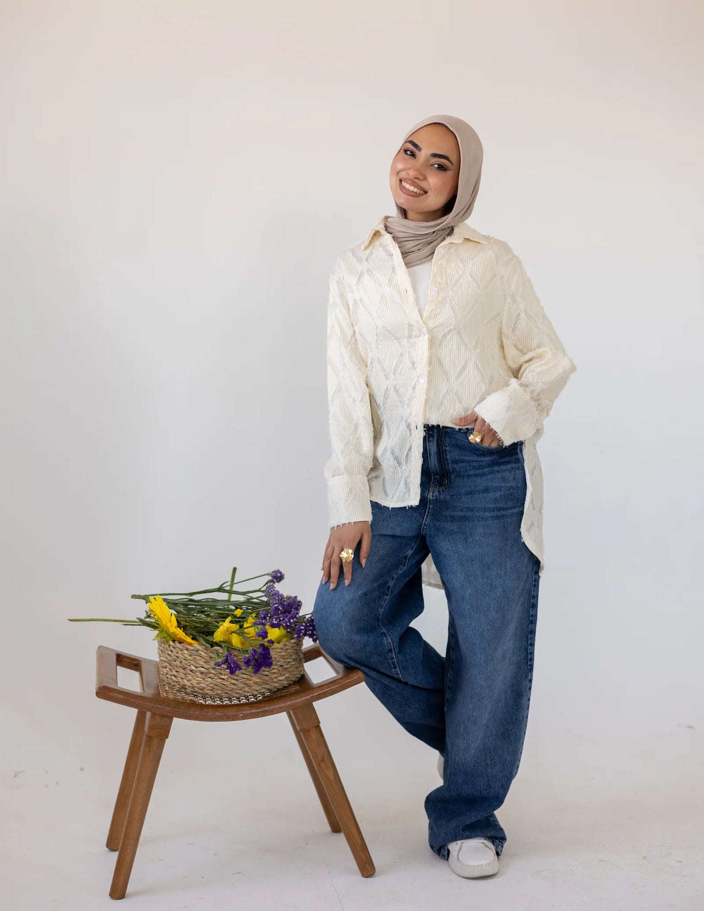 Prisma Textured Shirt - Khadija Hijab