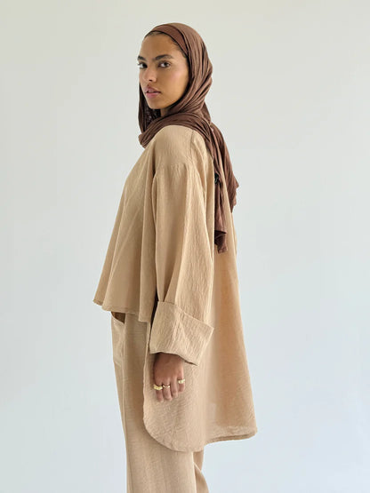 High Low Linen Set - Theyab