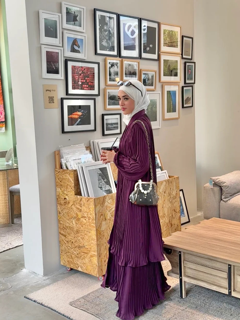 Double layered pleated kaftan - Hazie