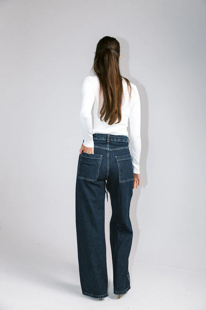 Unmatched Denim Pants - Amalia
