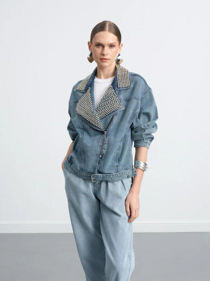 Metal studs denim jacket - Magazin