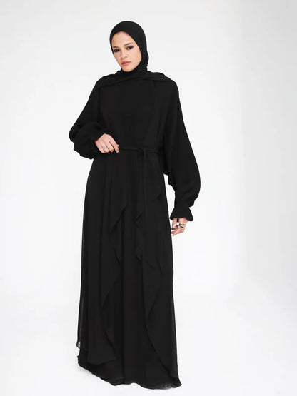 The chiffon cardigan abaya set - Modesty Abaya