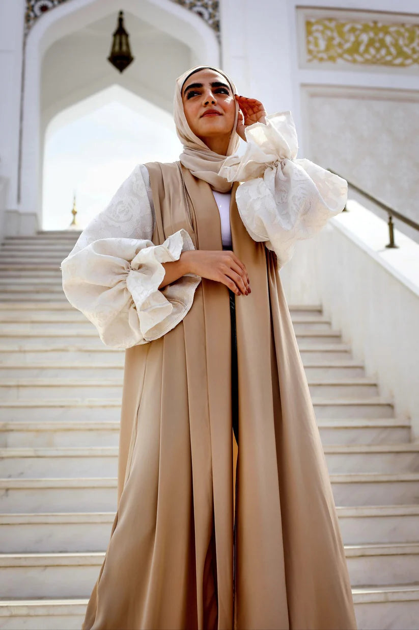 Linen embroidery sleeves kaftan 5 - Taji designs