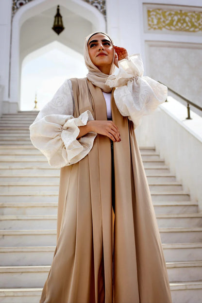 Linen embroidery sleeves kaftan 5 - Taji designs