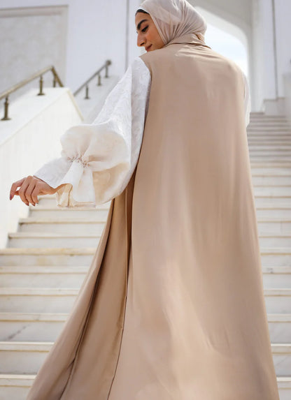 Linen embroidery sleeves kaftan 5 - Taji designs