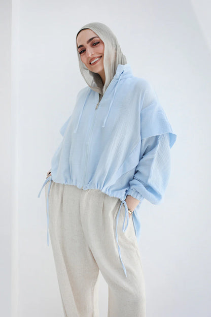 Hight-Low Zipper Shirt - Sara salama