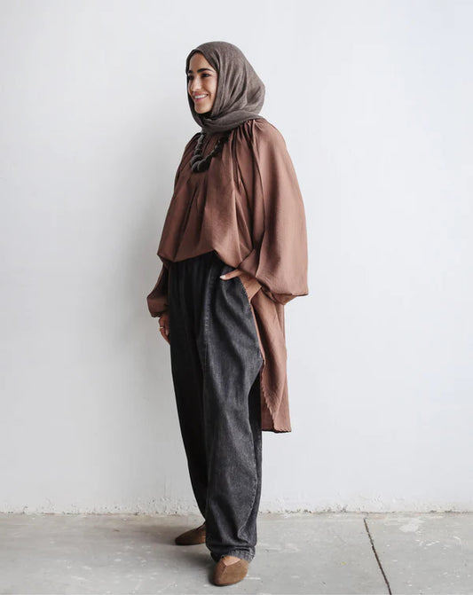 Balloon Denim pants - Modesty abaya