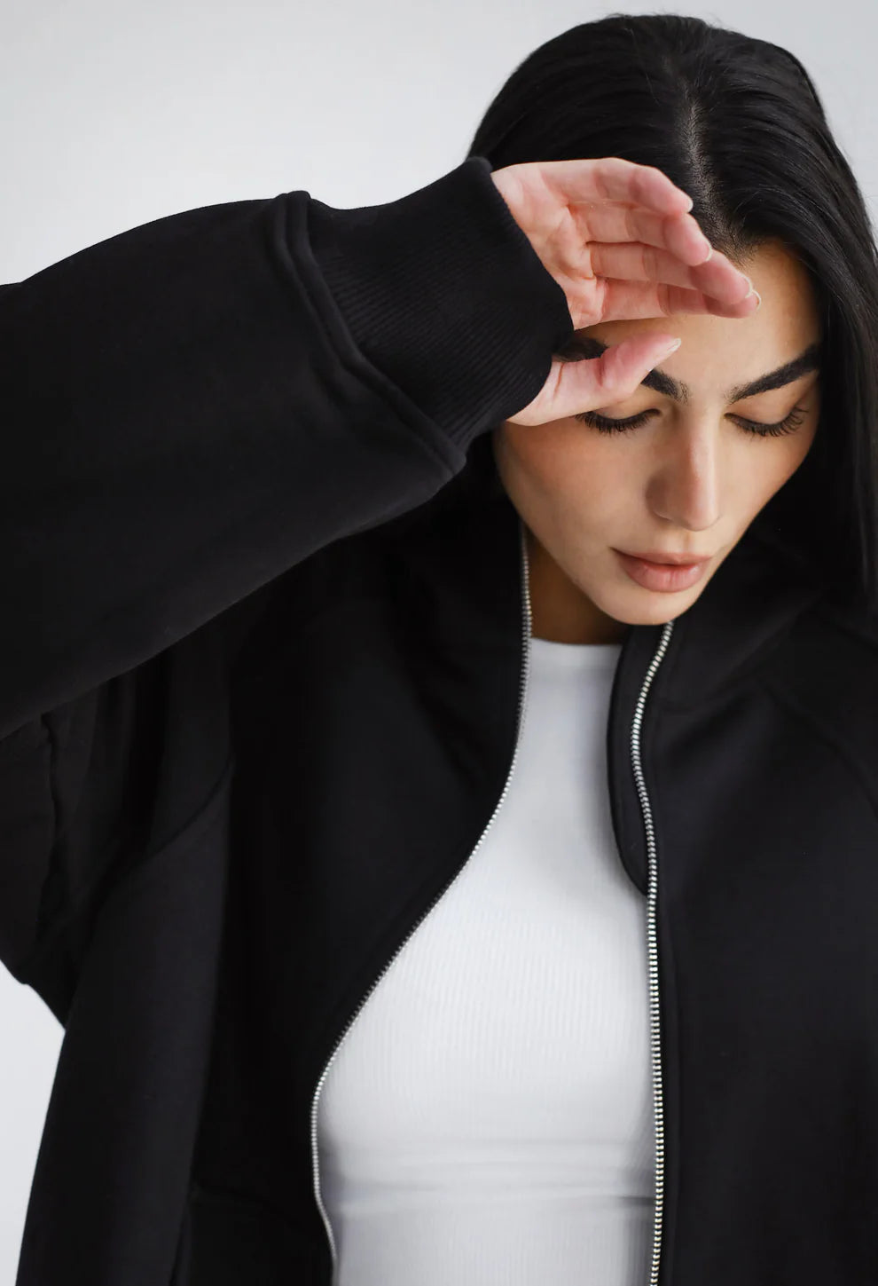 Midnight Zip Relaxed Hoodie - Tamaa