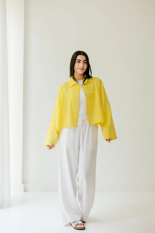 Cropped Linen Shirt - Amalia