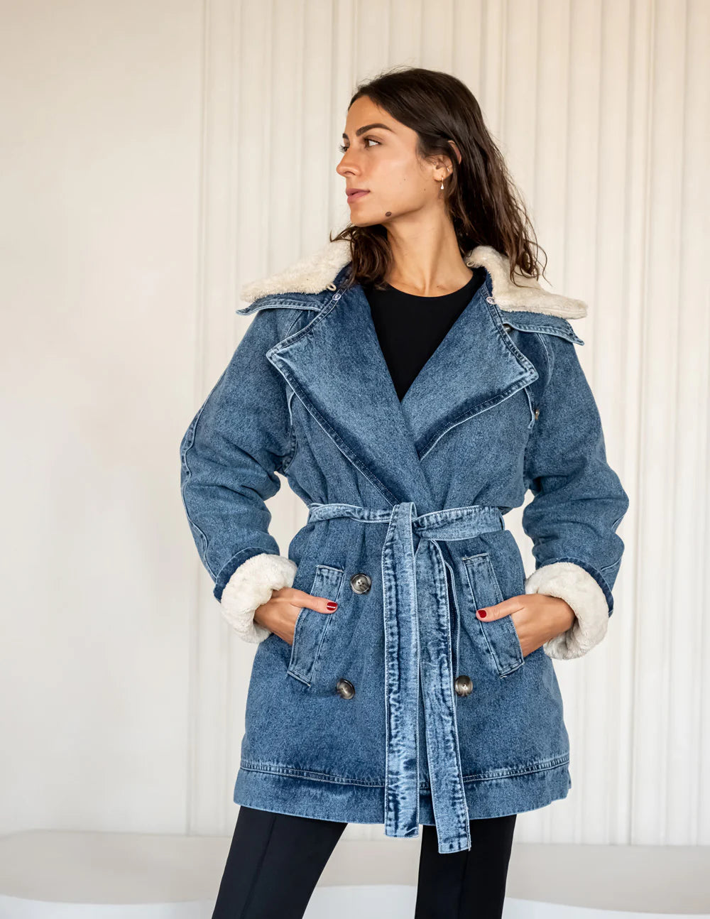 Denim fur jacket - Sara Salama