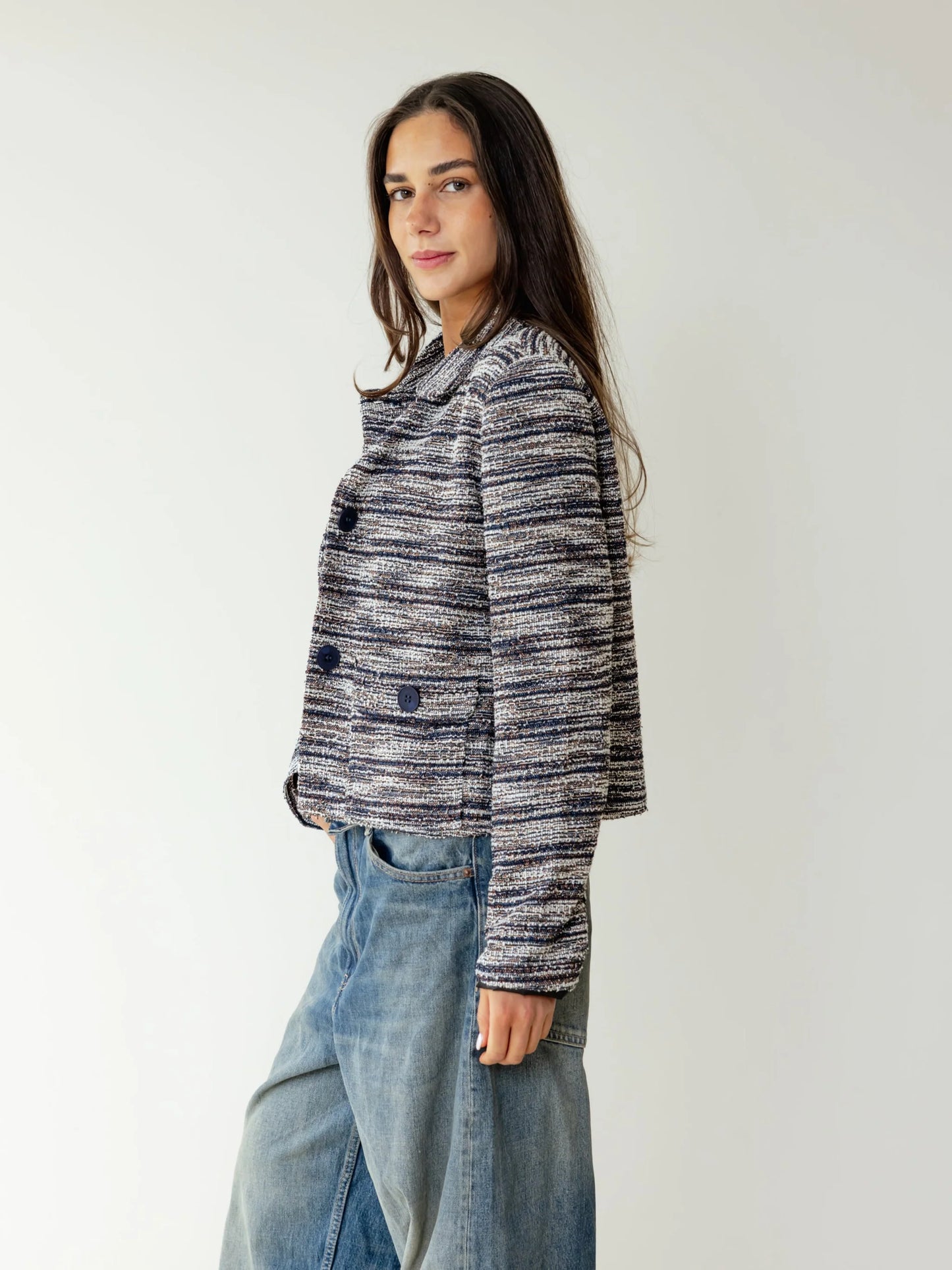 Extured tweed cropped blazer - Ascia
