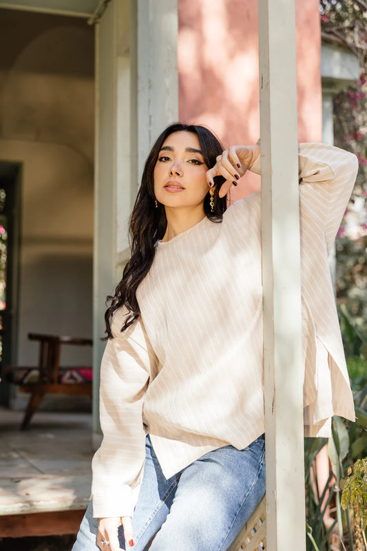 Sun Glow Linen Top - Amalia
