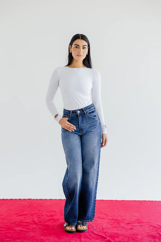 wide leg high waist jeans - Amalia