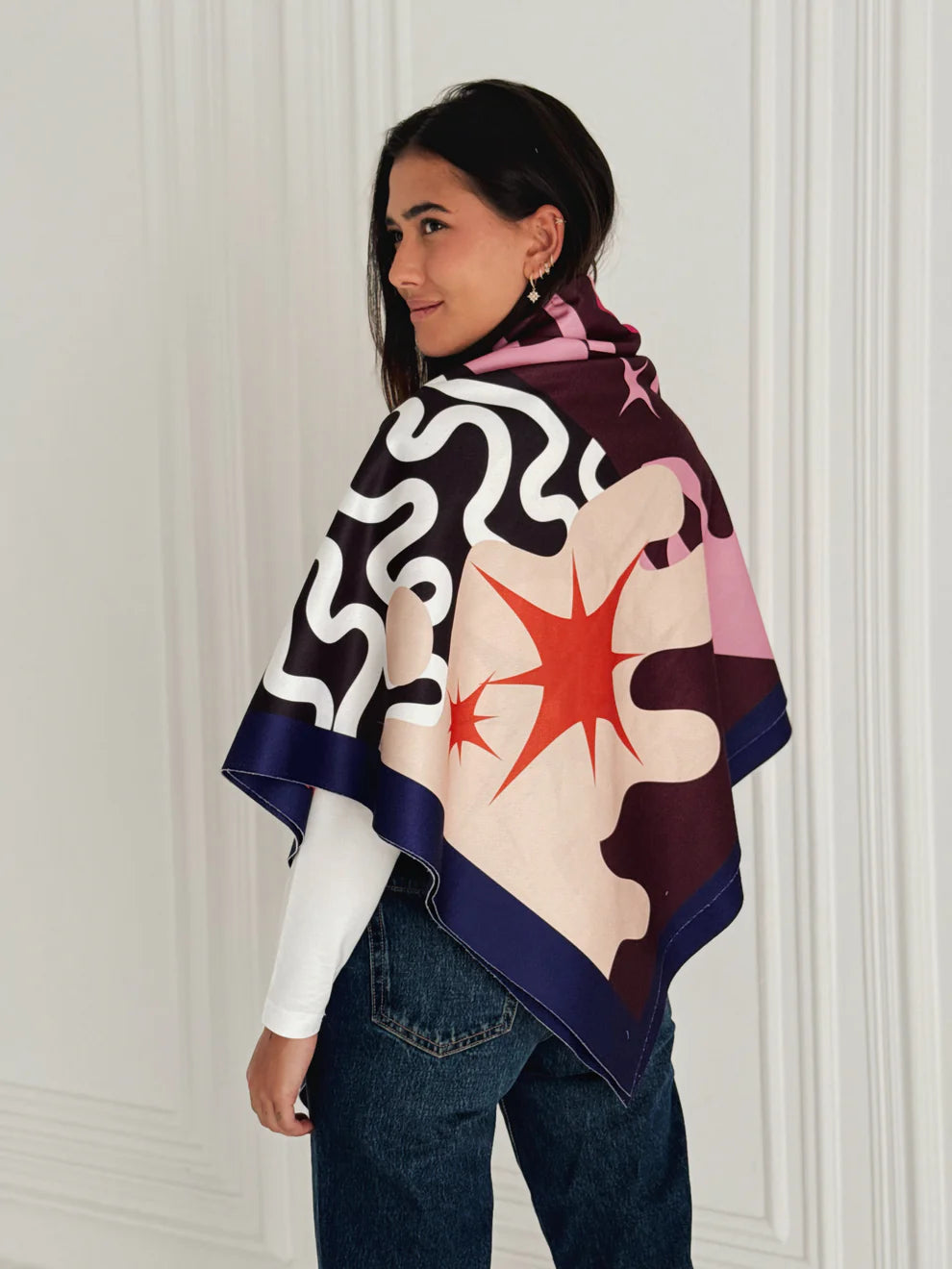 wave wool scarf ( square) - Nk designs