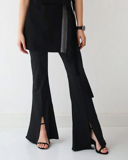 Flare pants with slit - Sara Salama