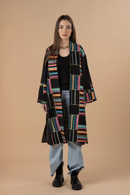 Vivid threads embro Kaftan - Nahla el alfy