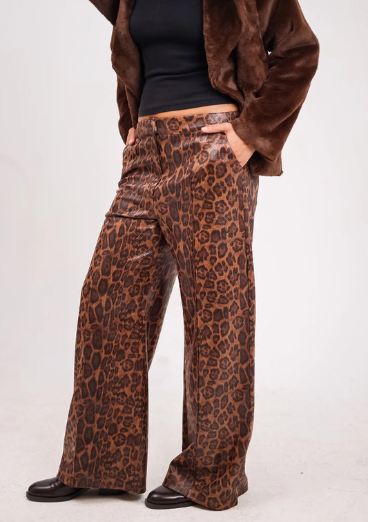 Leopard leather pants - Jeno