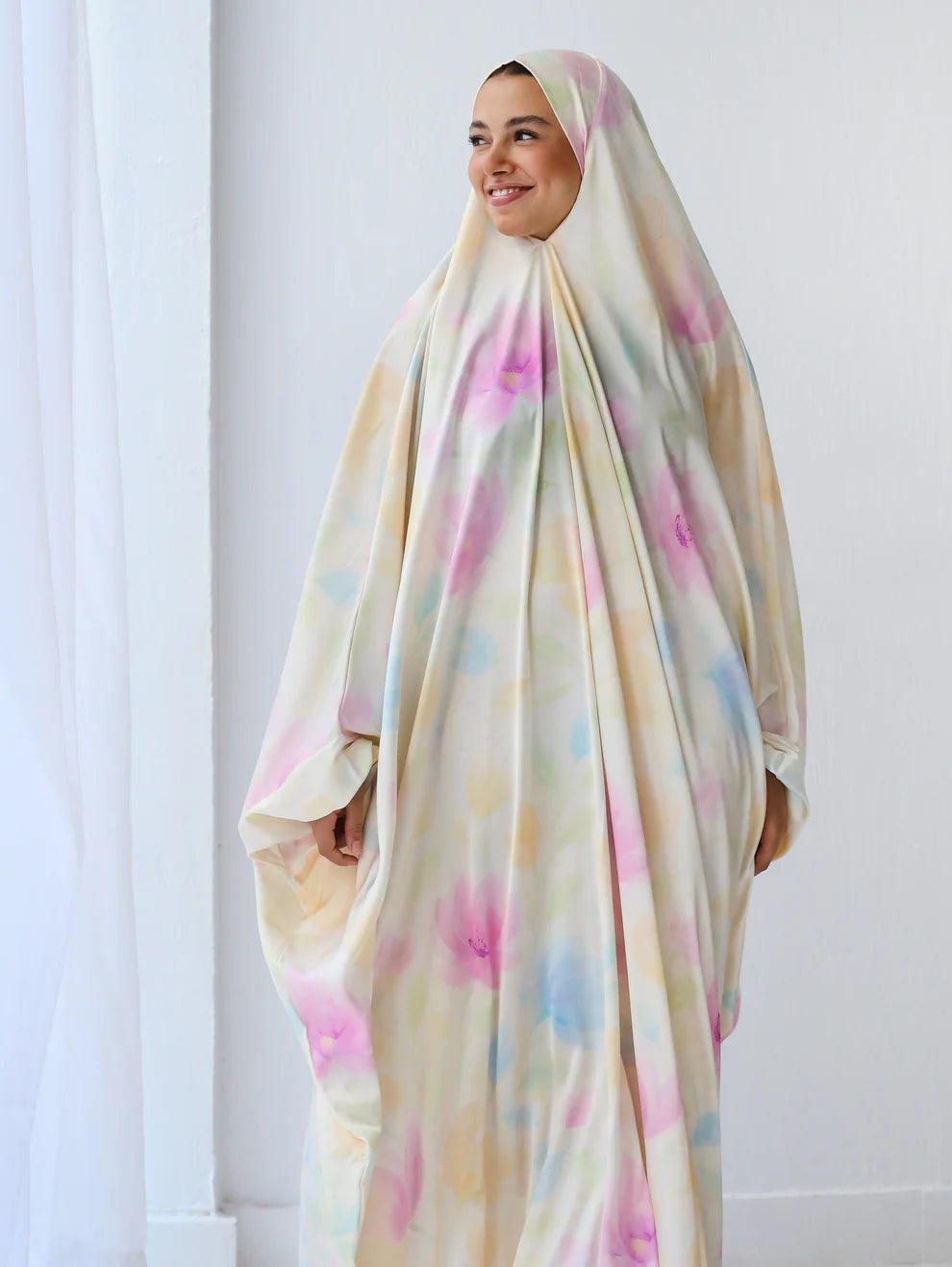 Pastel Fiora Slip On Khimar - Marmelade