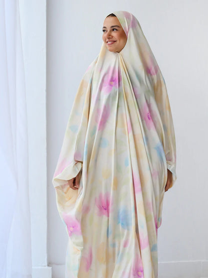Pastel Fiora Slip On Khimar - Marmelade