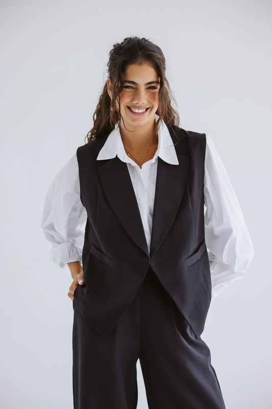 Tailored waistcoat black - Amalia