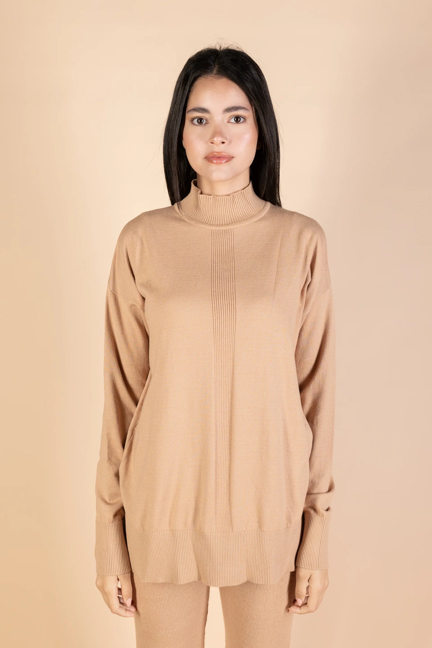 High Neck Knit Pullover - Nahla el alfy