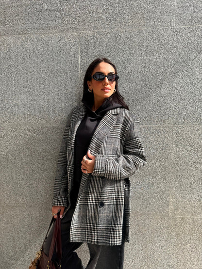 Timeless Houndstooth Oversized Blazer - ASCIA