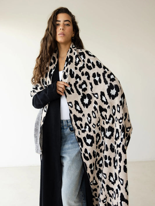 Leopard-knit-scarf - Ascia