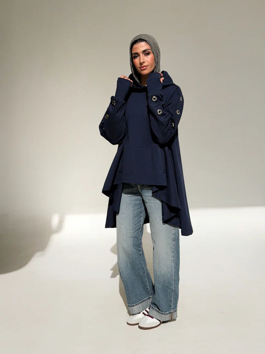 Oversized Eyelets hoodi - NK designs