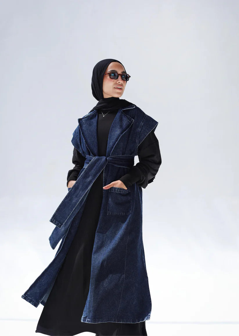 Denim Muse vest - Modesty abaya