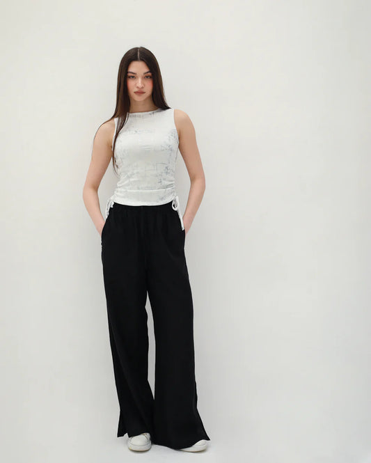 Linen black pants - Tamaa