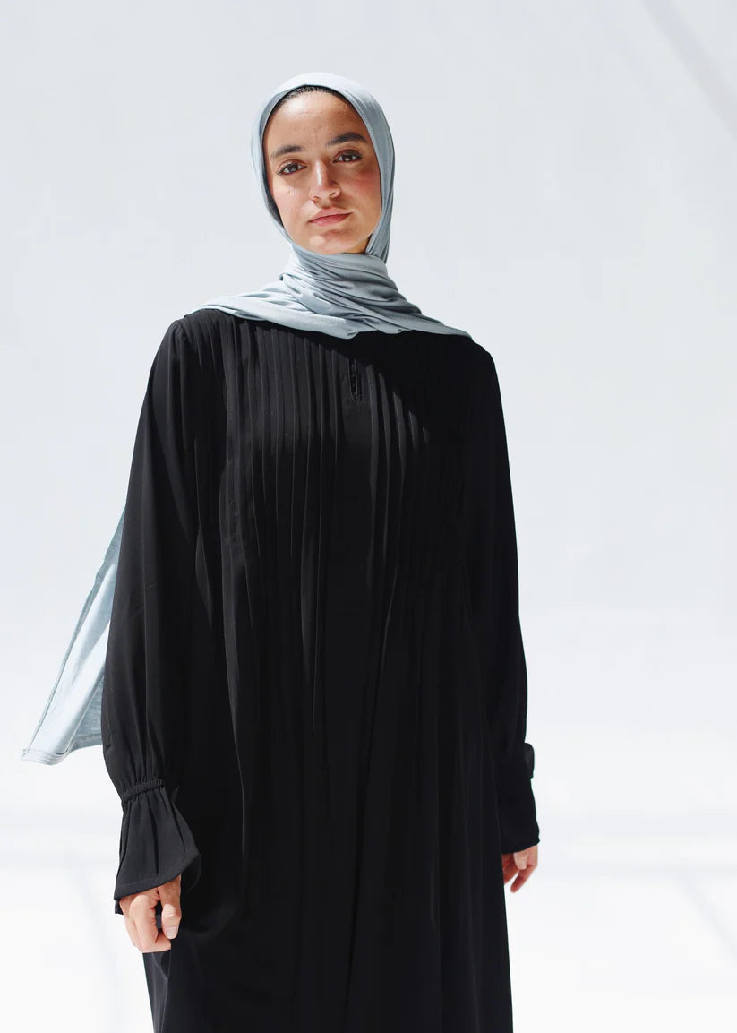 Front pleated abaya dress - Modesty- L