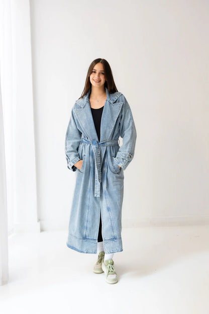 Neat-fit denim coat - Wajad