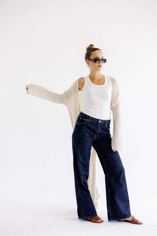 Shimmery Knit Kimono - Notch