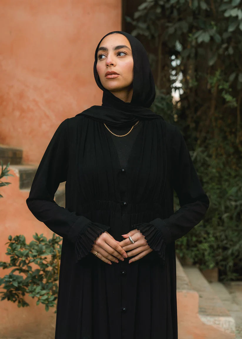 Chiffon overlay abaya - Modesty