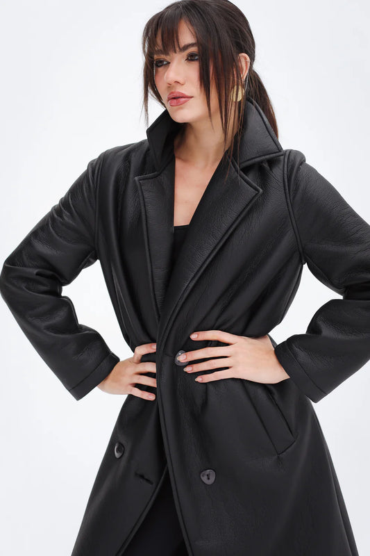 Head turner faux leather coat - Amalia