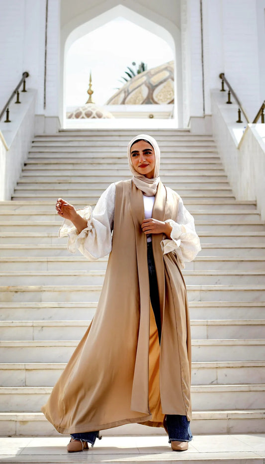 Linen embroidery sleeves kaftan 5 - Taji designs