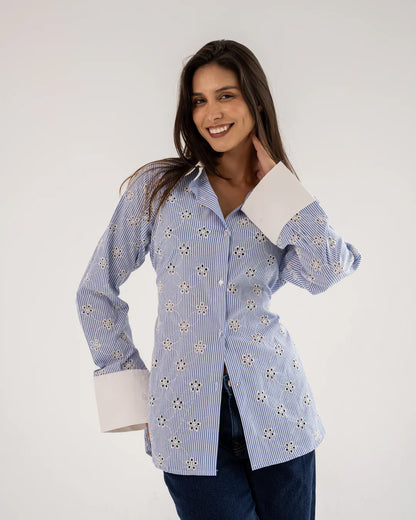 Embroidered Tailored Shirt - Nawara