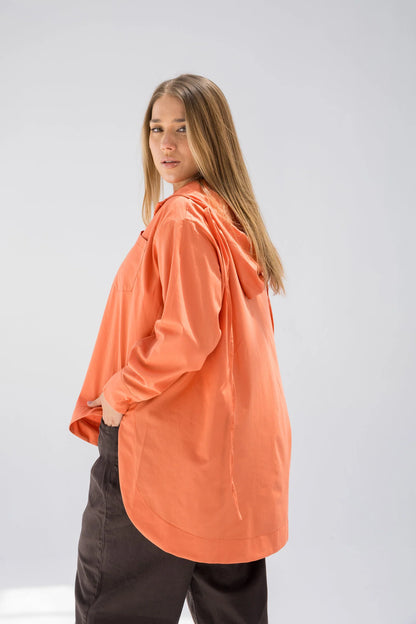 Orange caeser shirt - Noha collection
