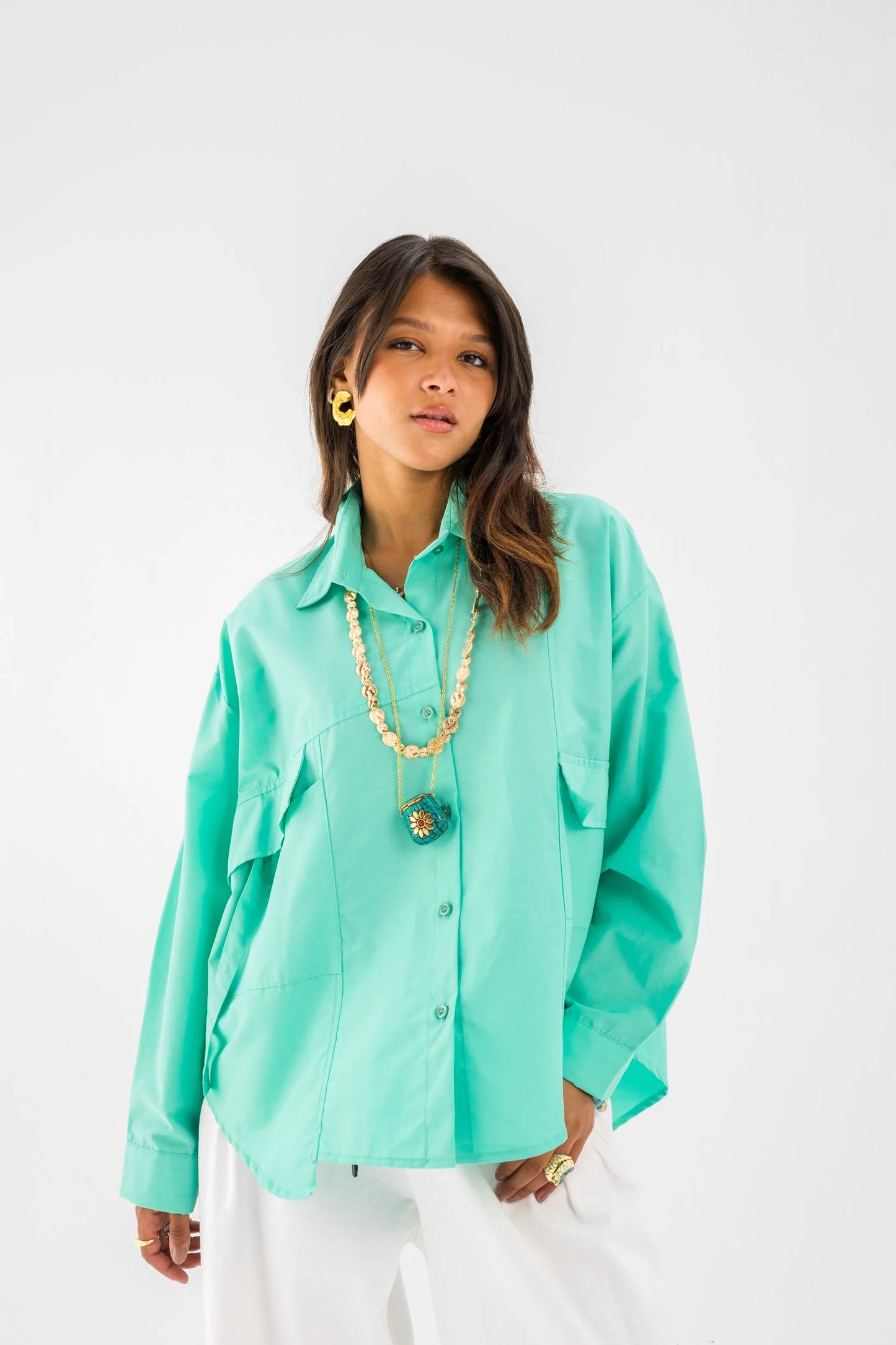 Turquoise Almaza Shirt NC1022 - Noha collection