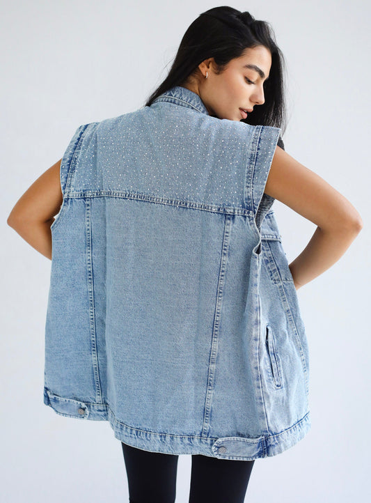 Bling Denim Vest Adults - Tamaa