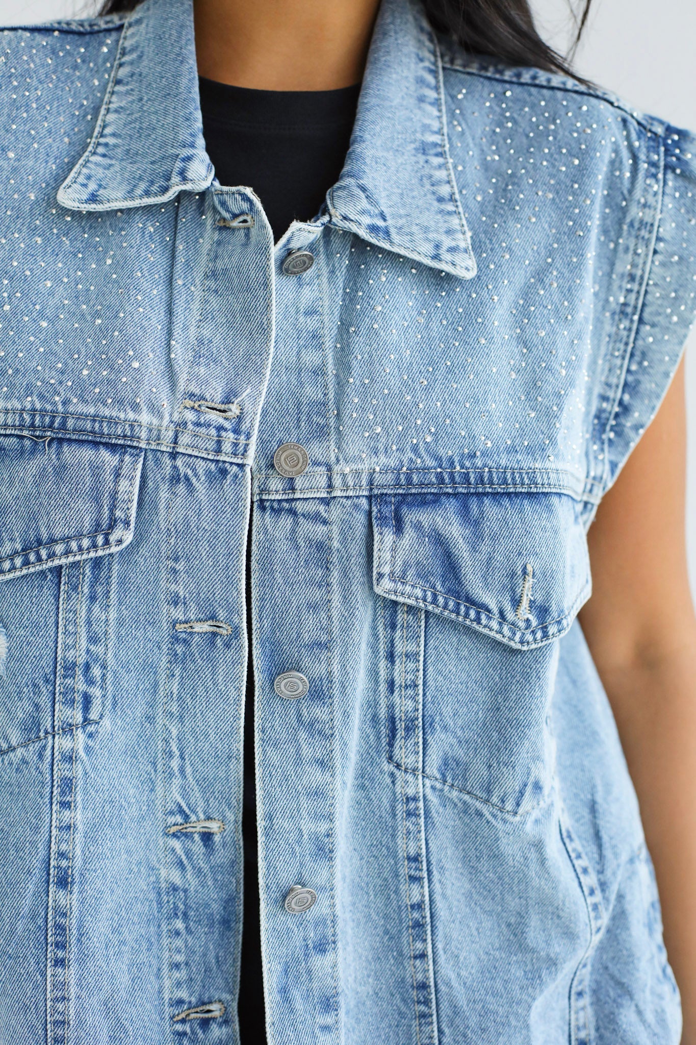 Bling Denim Vest Adults - Tamaa