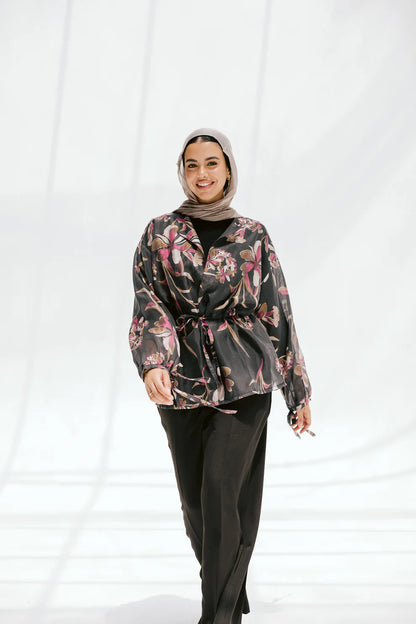 Florina blouse - Peach and mint
