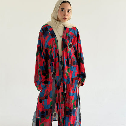 Qamar long kimono (colorful) - Estringo