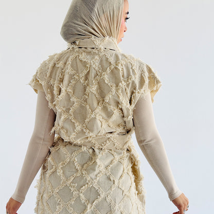 Checkmate Fringed Vest - Estringo