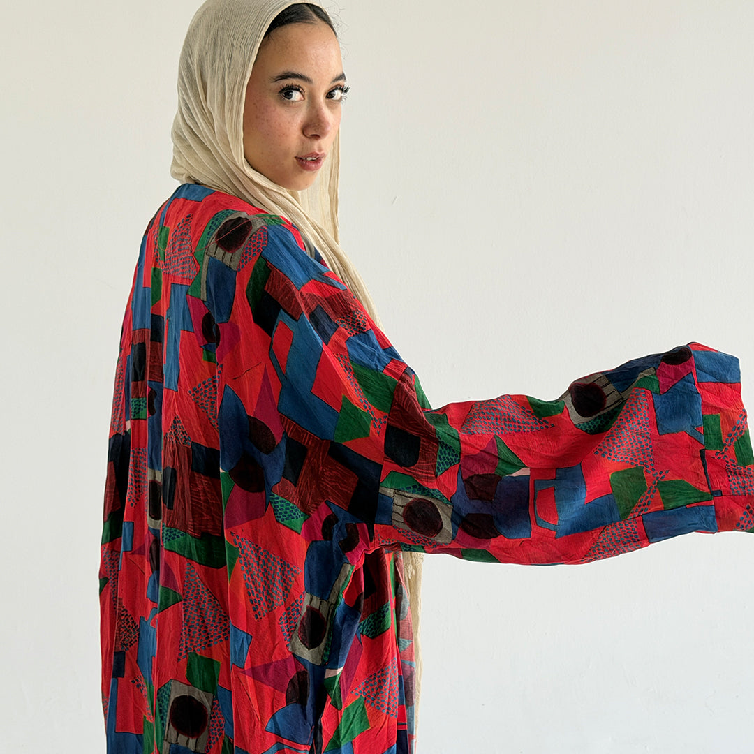 Qamar long kimono (colorful) - Estringo