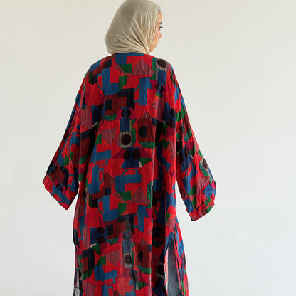 Qamar long kimono (colorful) - Estringo