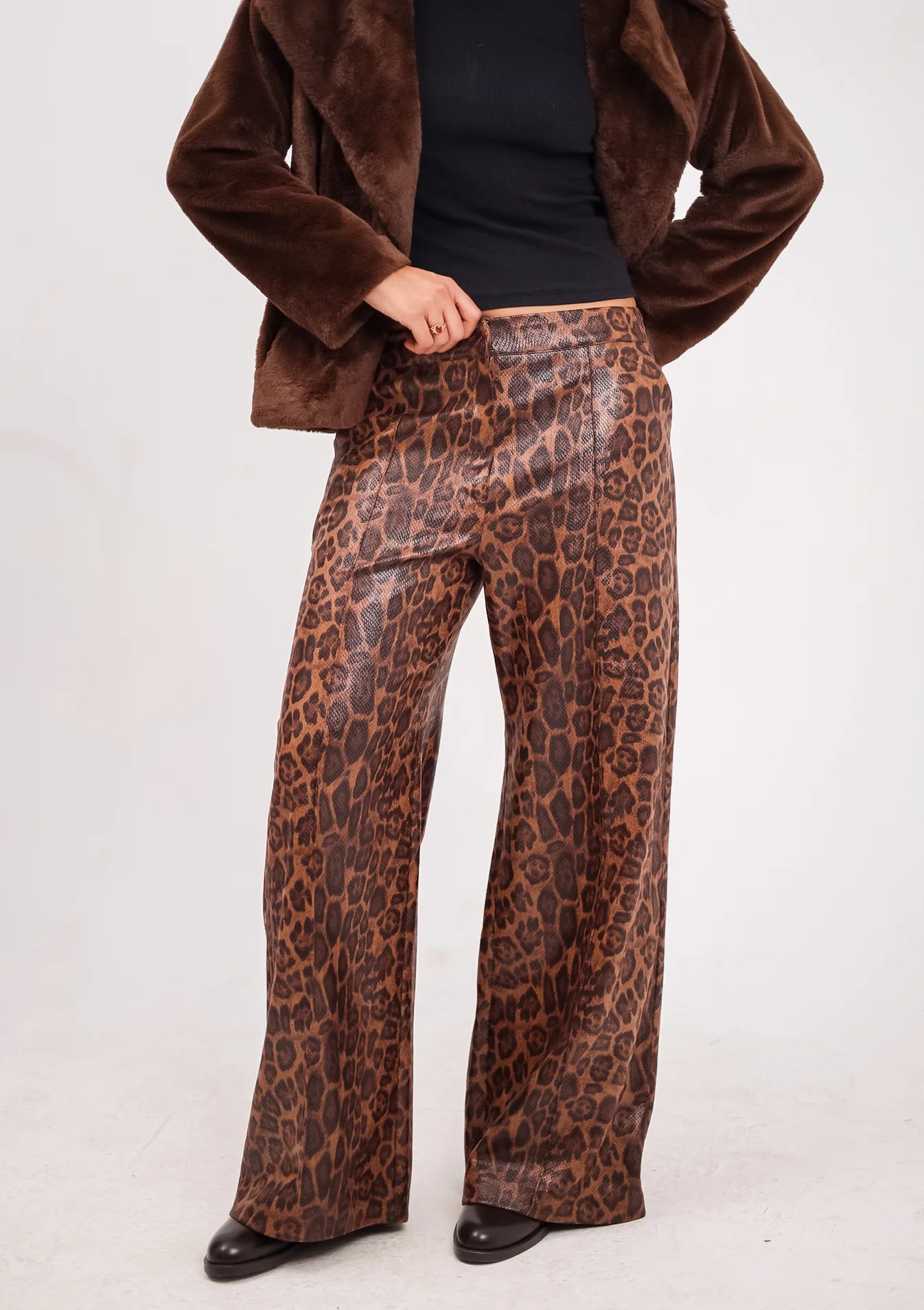 Leopard leather pants - Jeno