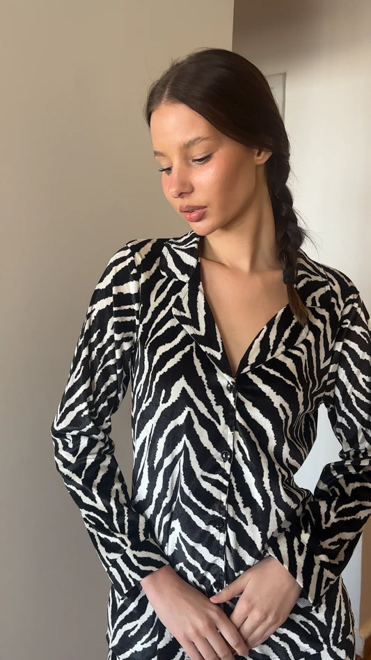 Zebra in frensh velvet - Femme