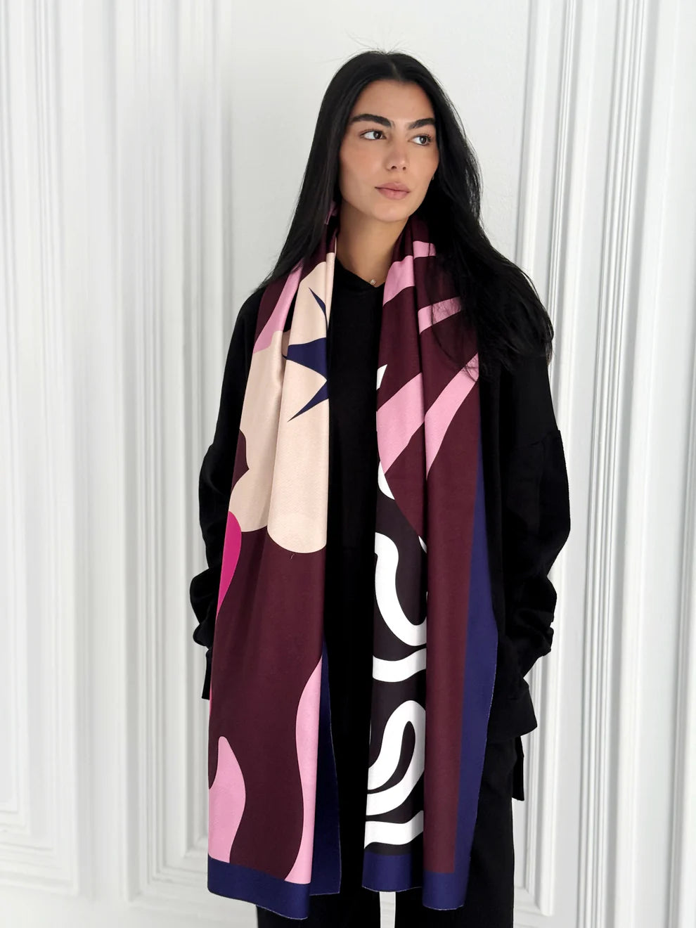 Wave wool scarf ( Rectangle ) - Nk designs
