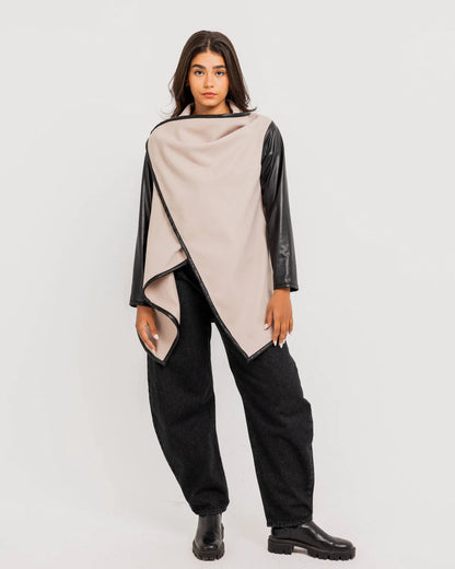 Leather sleeve coat - Theyab